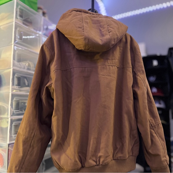 Levi's Strauss Sherpa Lined, Hooded, Canvas Jacket in Worker Brown - Picture 2 of 3